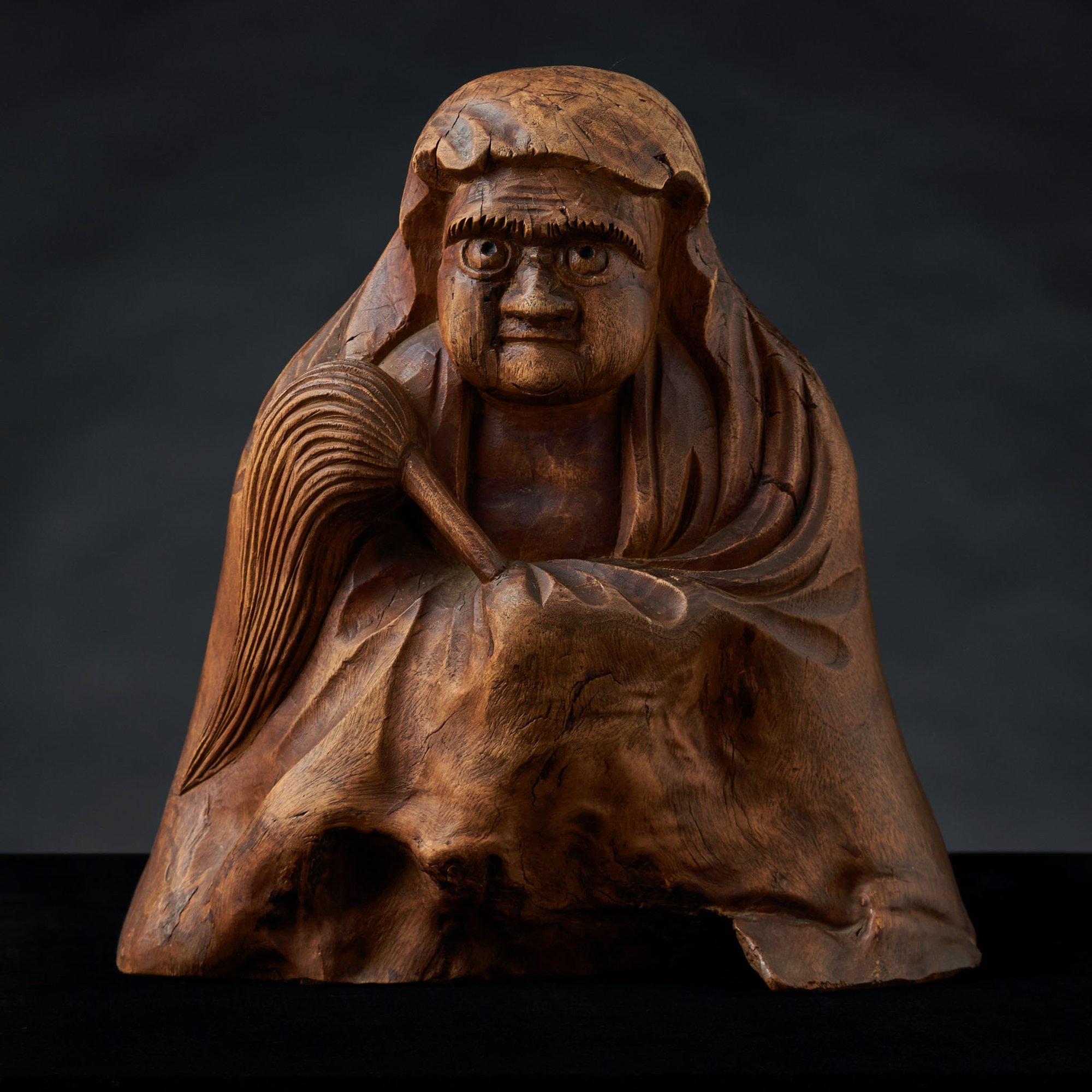 DARUMA木製彫刻 置物 約30cm DARUMA WOOD CARVING STATUE | GAKUSEIBOOKS